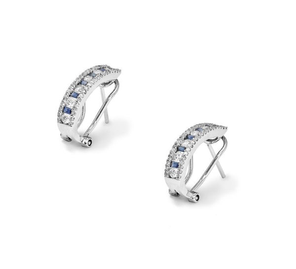 White gold earrings with aquamarine and diamonds